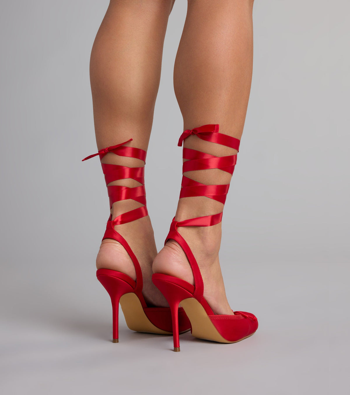 Tie It Up Satin Ballet Heels