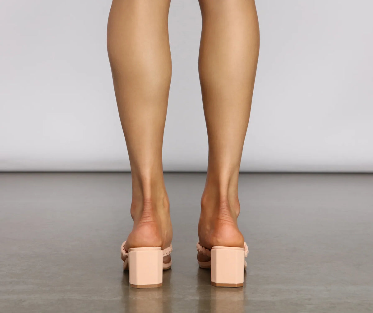 Twist Of Glam Faux Leather Mules