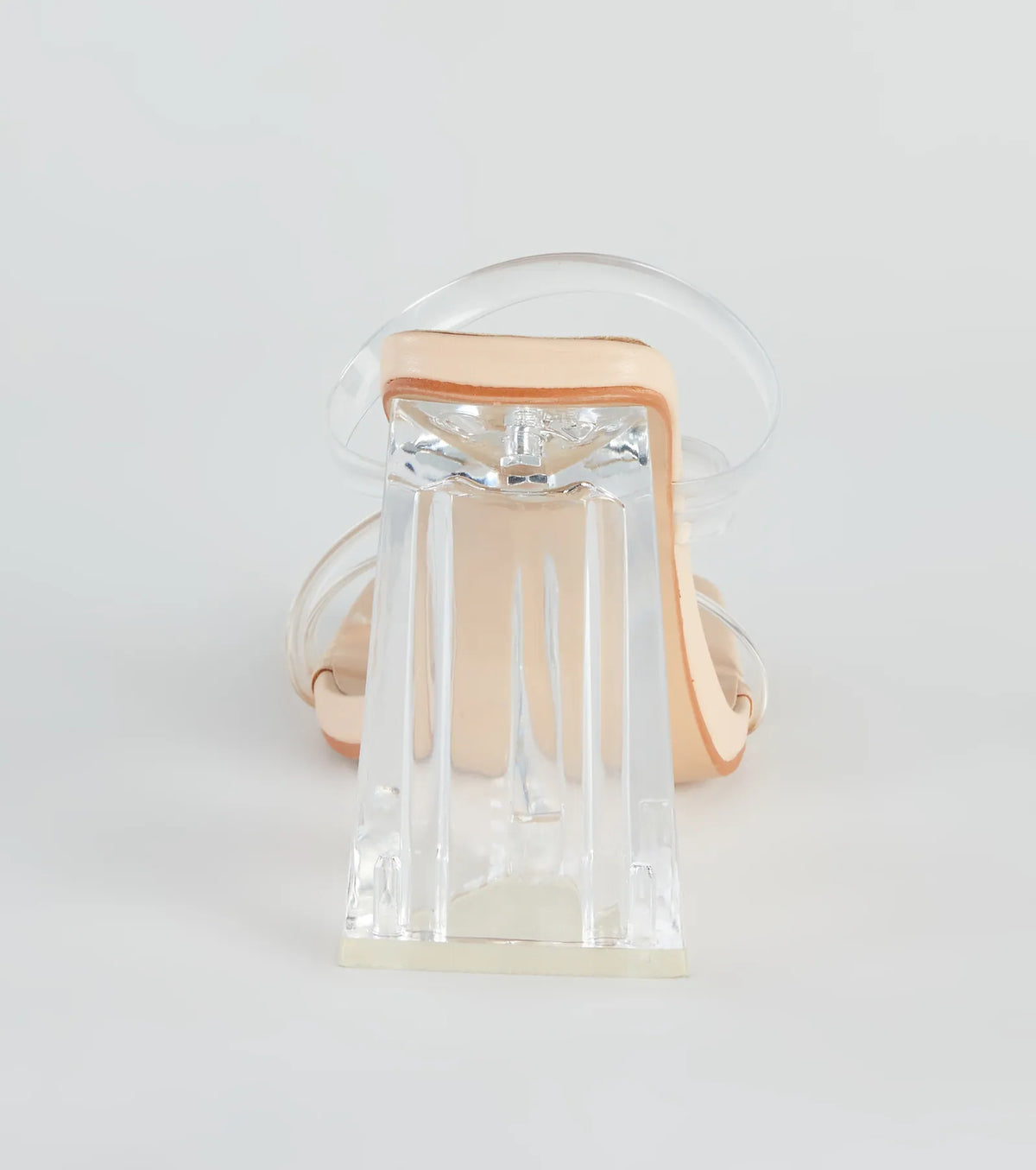 Stay Clear PVC Strappy Lucite Block Heels