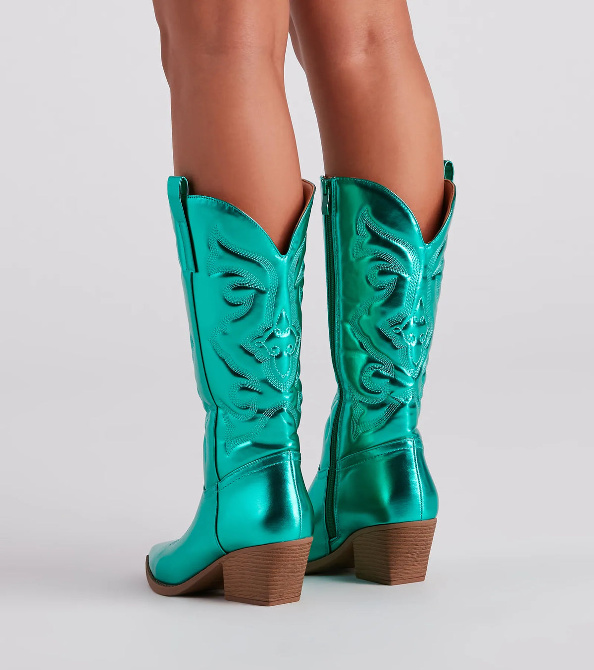 Western Shine Metallic Cowboy Boots