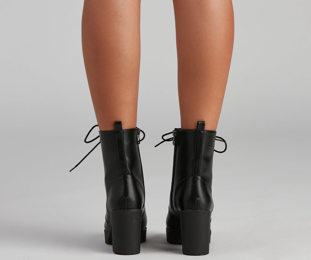 Walk On By Lug Combat Booties