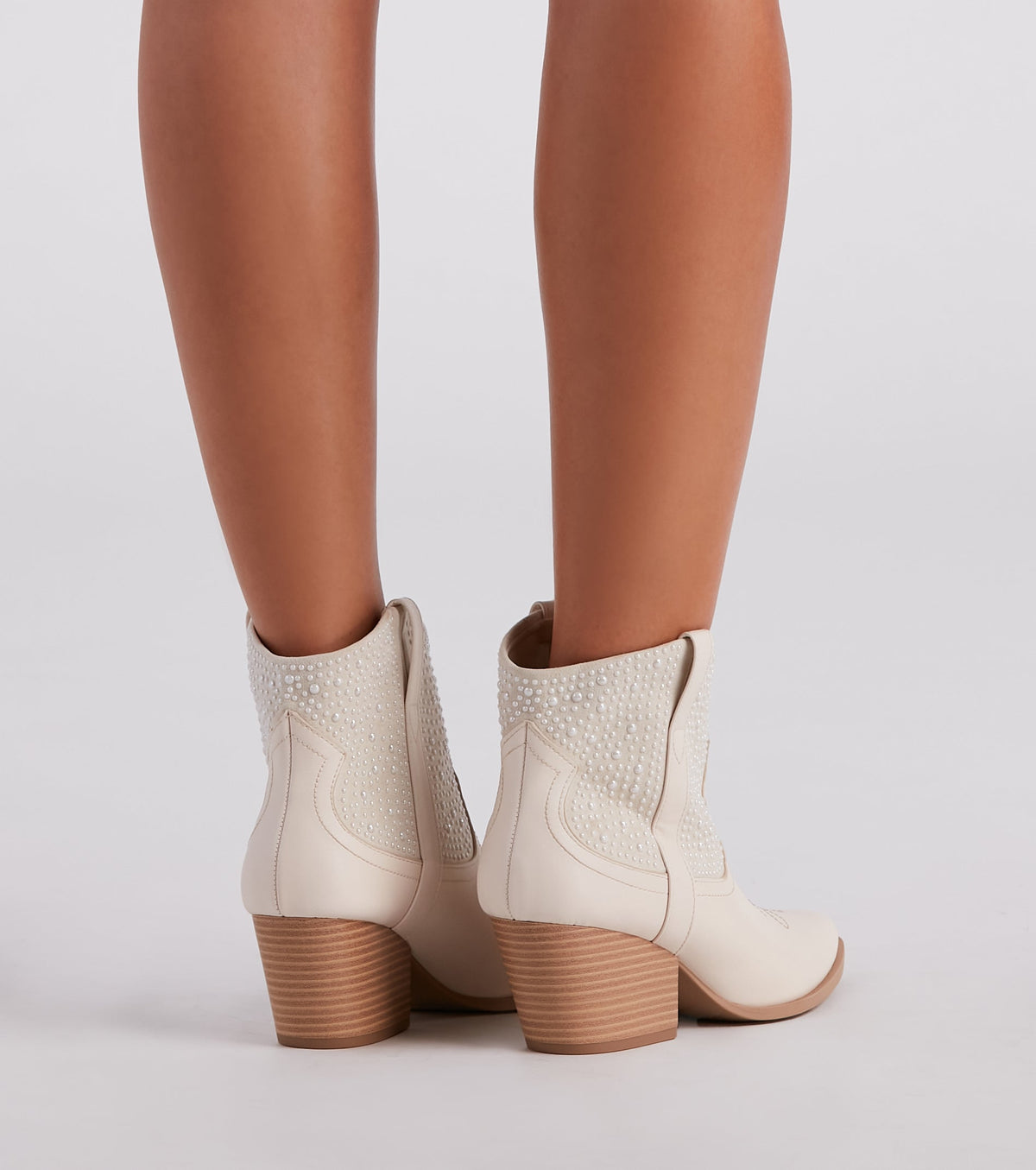 Country Babe Pearl Detailed Western Booties