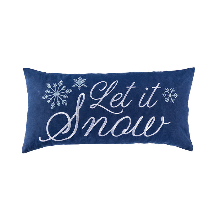 A 12in. x 24in. Let It Snow Pillow.