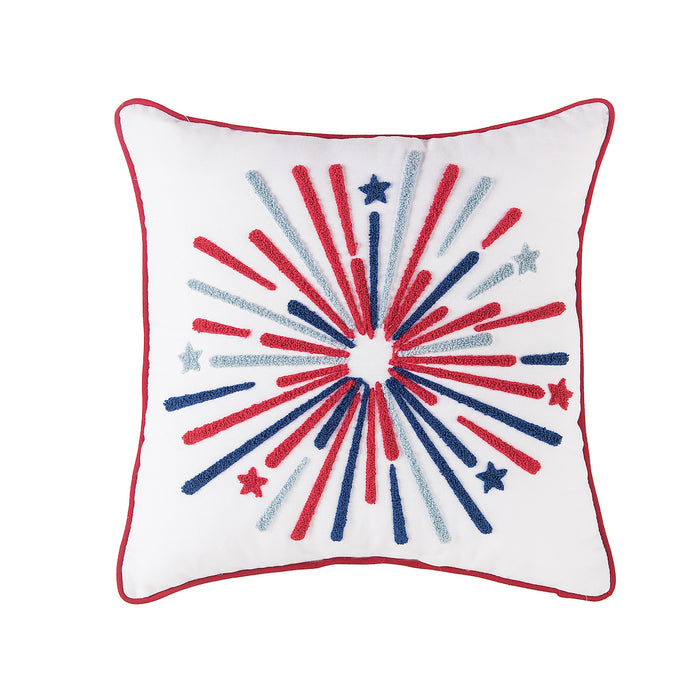 A 16in. x 16in. Firework Pillow.