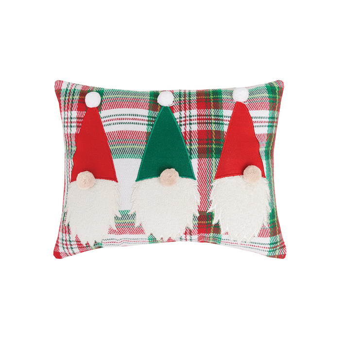 A 9in. x 12in. Gnome Trio Pillow.