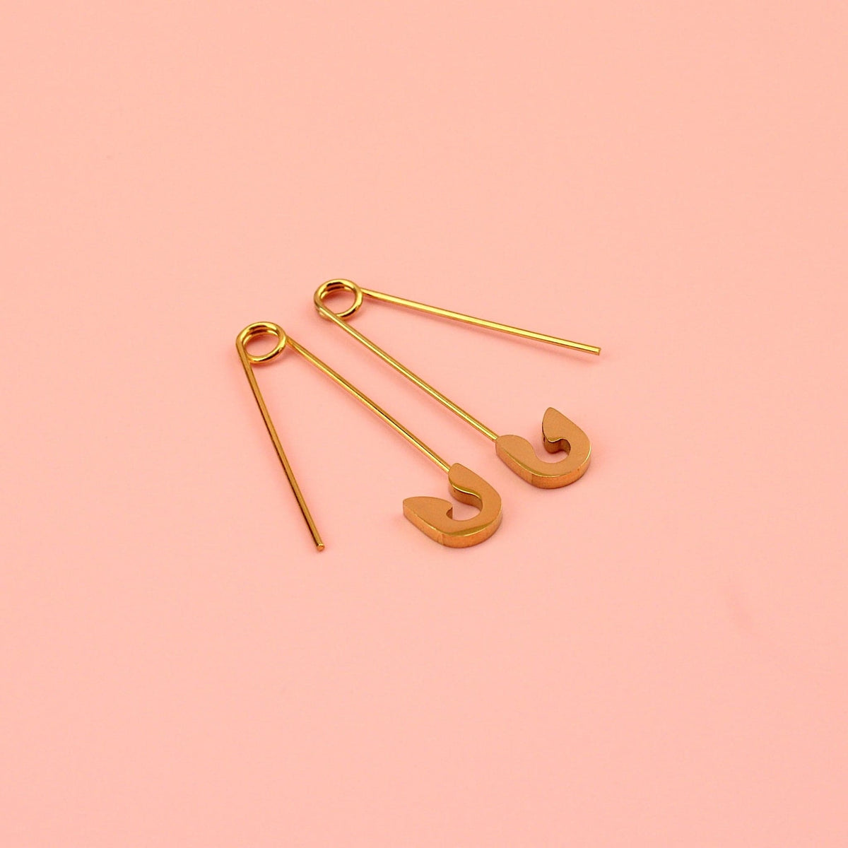 Pin it to Win it Safety Pin Earrings (Gold Plated)