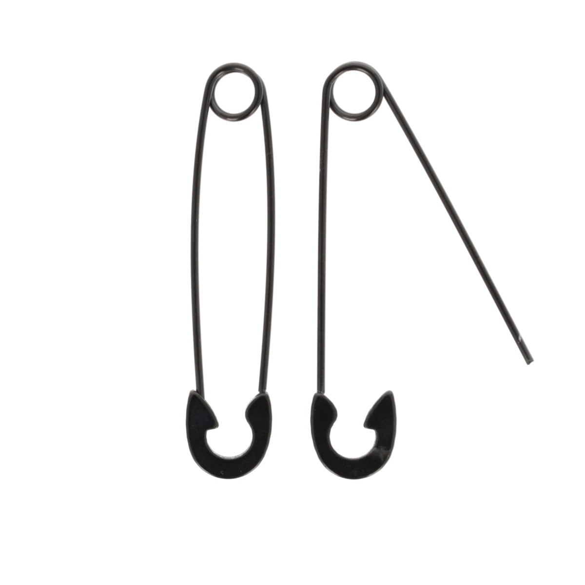 Pin it to Win it Safety Pin Earrings (Black)