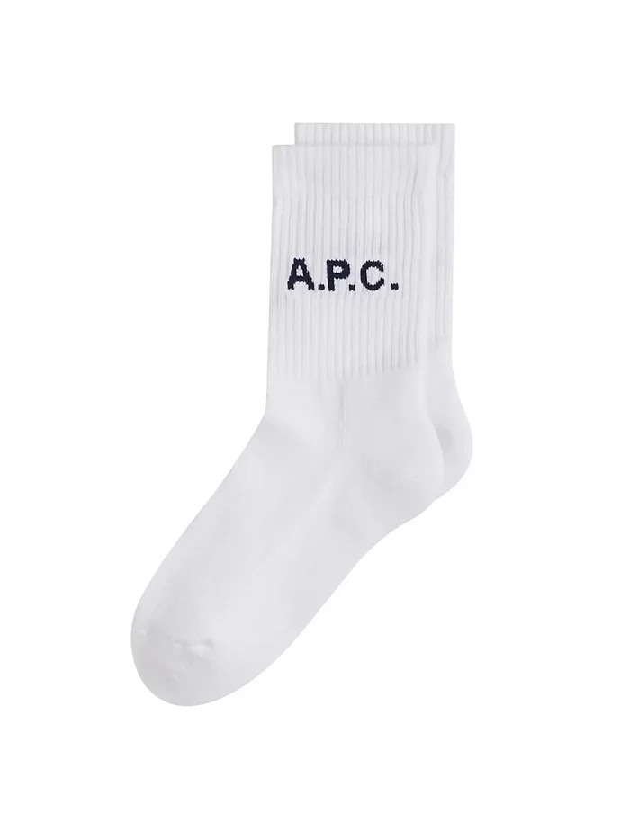 apc-chaussettes-blanches-unisexe-fabrique-en-italie-logo-broderie-coton-femme-homme-socks-mi-mollet-cotele-maison-de-couture-paris-adg-studio-grenoble-france-paris
