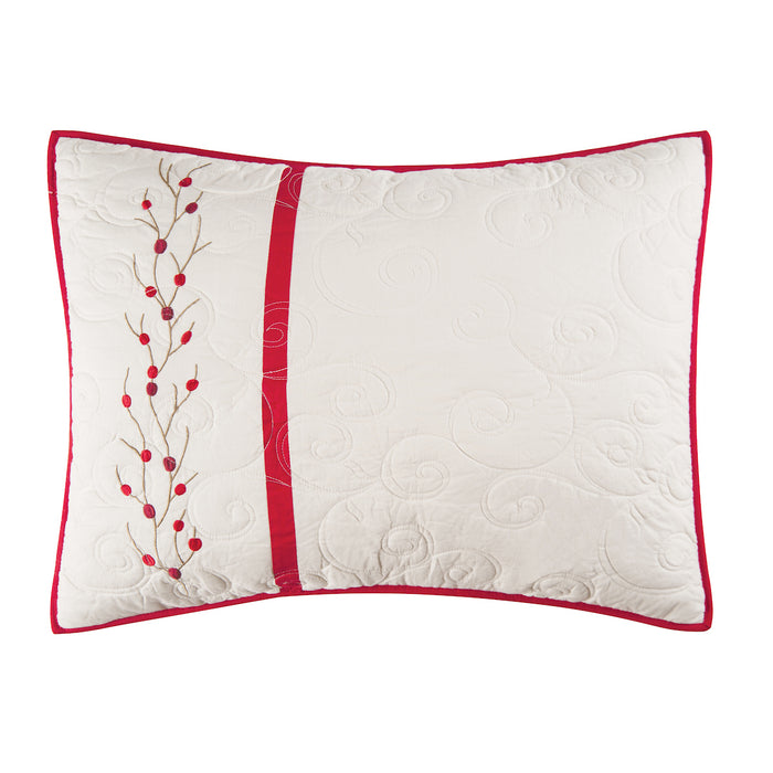 A Berry Wreath Standard Sham.