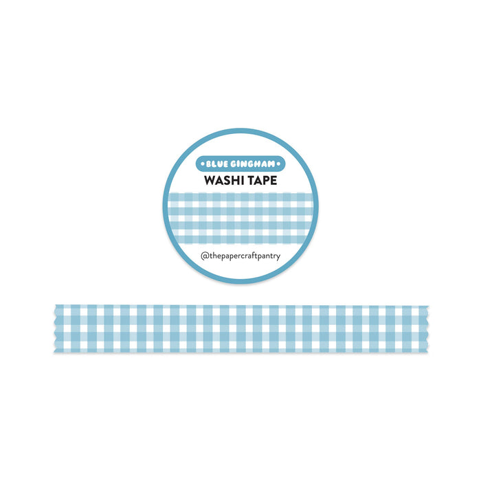 Blue Gingham Washi Tape - 15mm