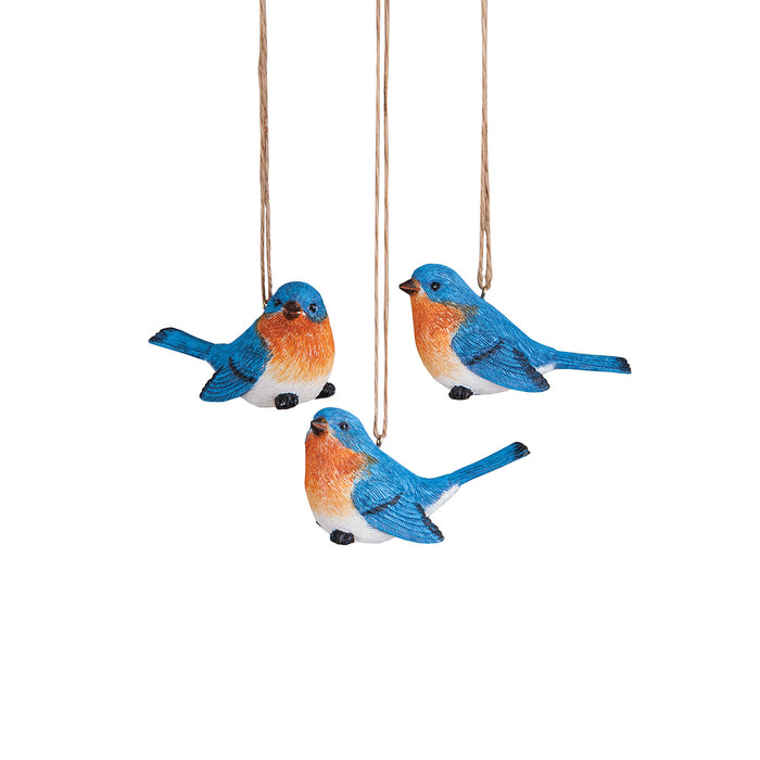 A set of Bluebird Songbird ornaments.