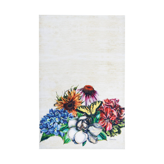 A Botanical Floral Printed Kitchen Towel.