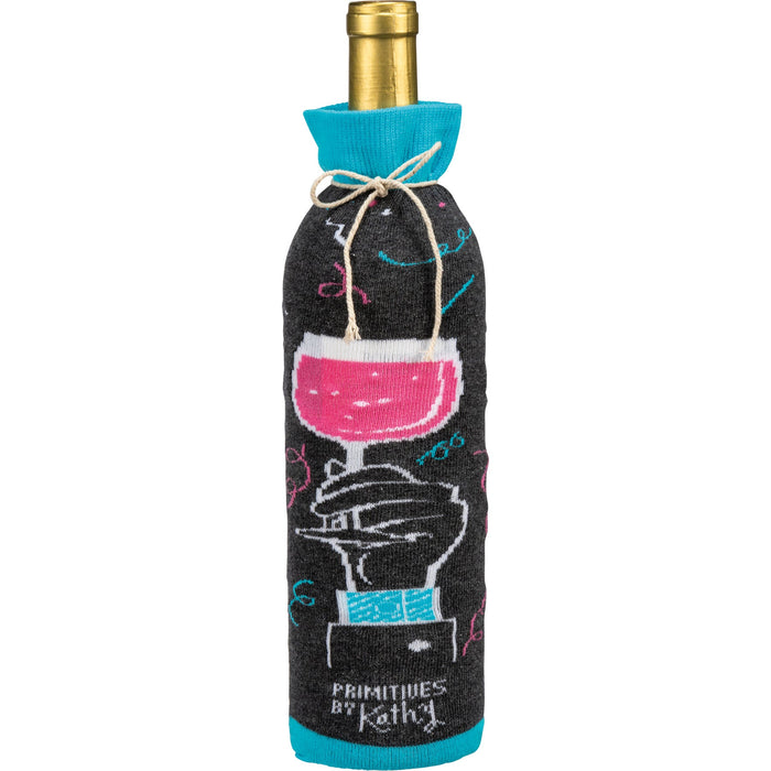 Bottle Sock - Raise a Glass - Premium wine accessories from Primitives by Kathy - Just $5.95! Shop now at Pat's Monograms