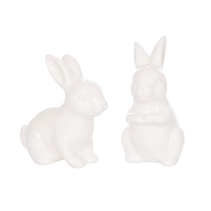 A Bunnies Shaped Salt & Pepper Shaker Set.