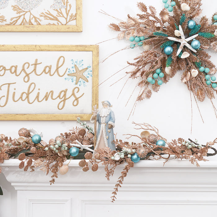 A Classic Blue Santa Figurine.