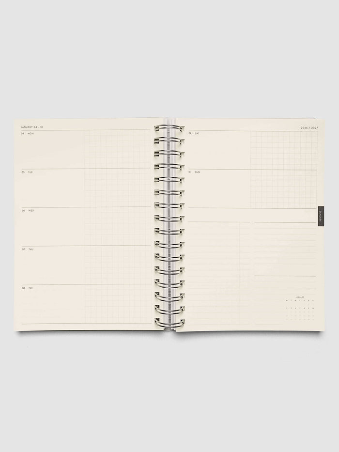 Cloth & Paper - Weekly Horizontal Spiral Notebook | 2026-2027 Academic Year