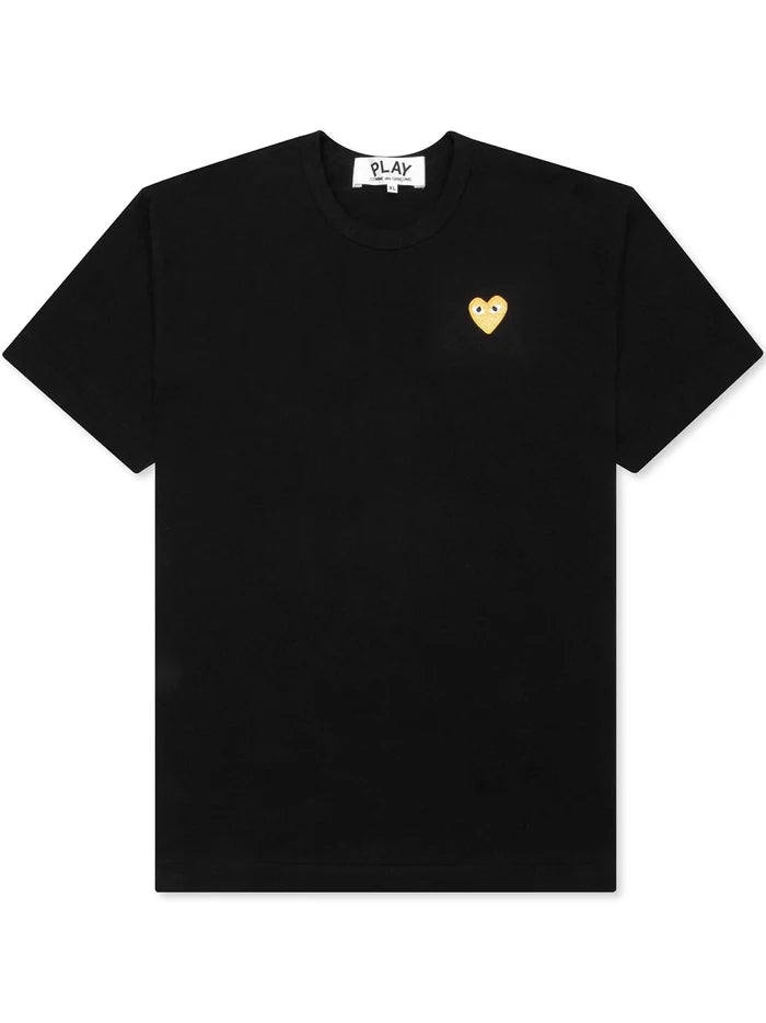 Comme Des Garçons Play - T-shirt Black/ Gold Heart Logo AZ-T216-T-shirts-P1T216