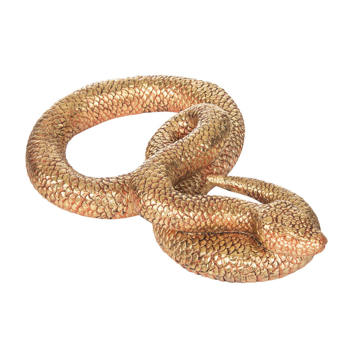A Copper Snake Figurine.