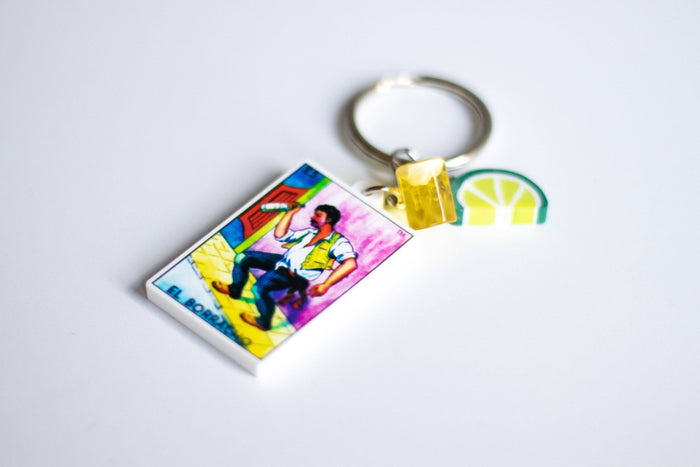 El Borracho Loteria Keychain