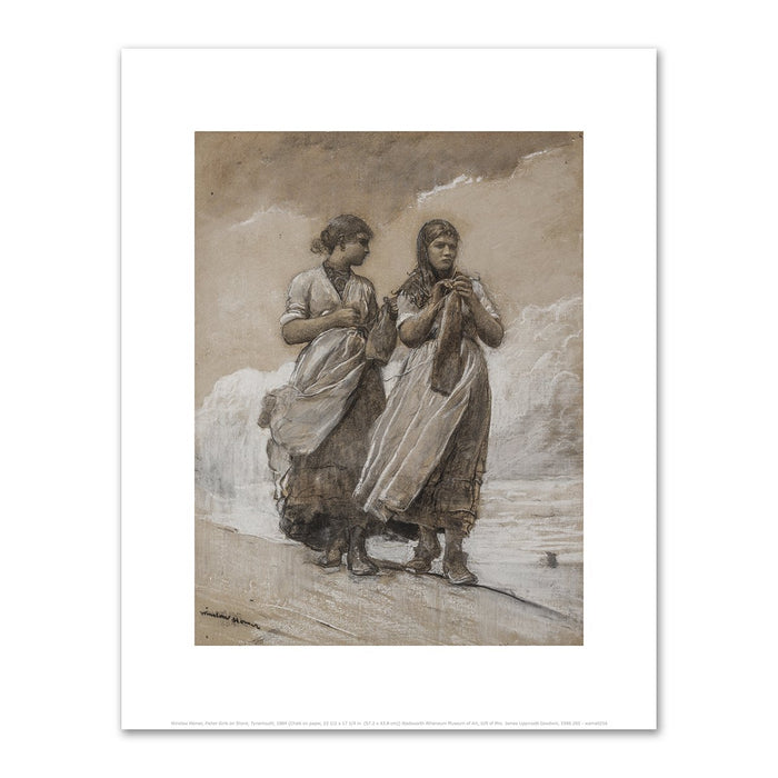 Winslow Homer, Fisher Girls on Shore, Tynemouth, 1884, Wadsworth Atheneum Museum of Art. Fine Art Prints in various sizes by Museums.Co