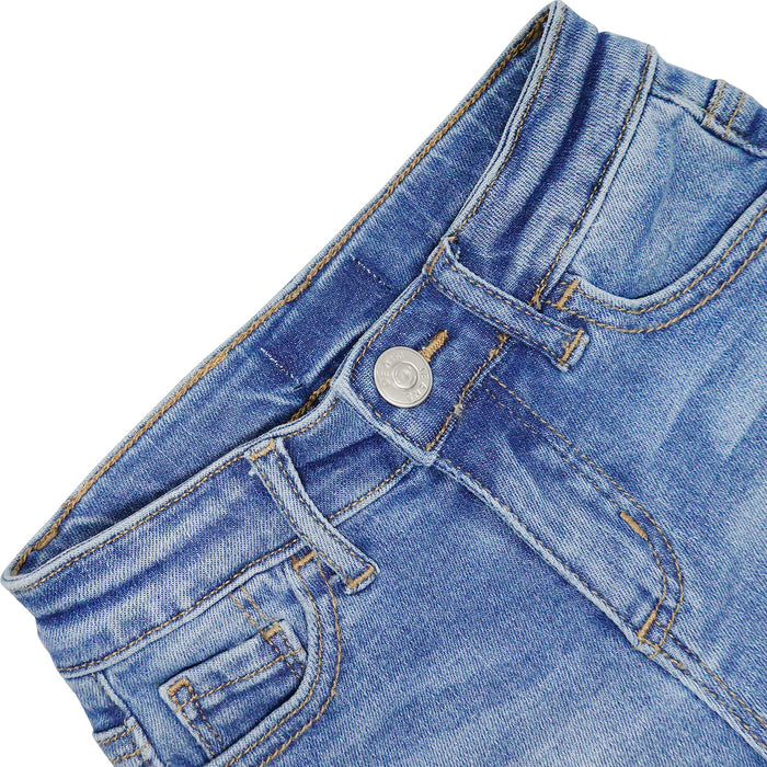 Girls Slim-fit Denim Shorts,Ripped Simple Design Summer Half Jeans Pants