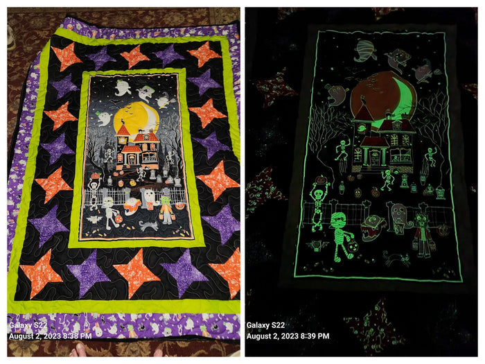 Halloween Glow in the dark Throw size quilt