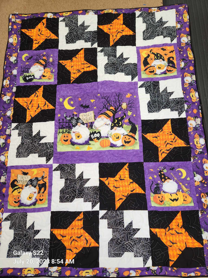 Halloween Gnomes Throw Size Quilt