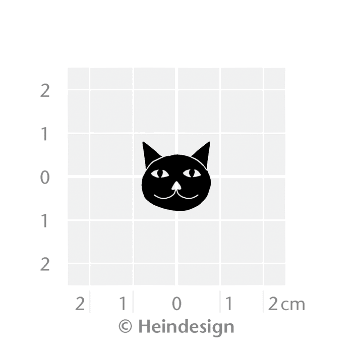 Heindesign Rubber Small Stamp: Black Cat Face