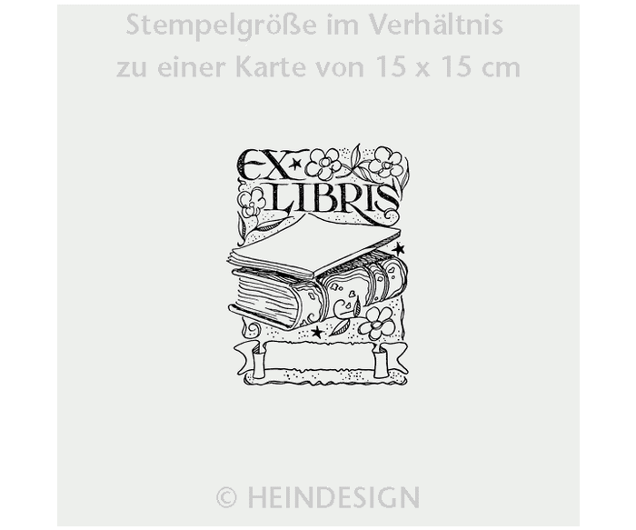 Heindesign Rubber Stamp: Ex Libris With Book