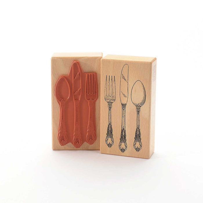 Heindesign Rubber Stamp: Fork Knife Spoon