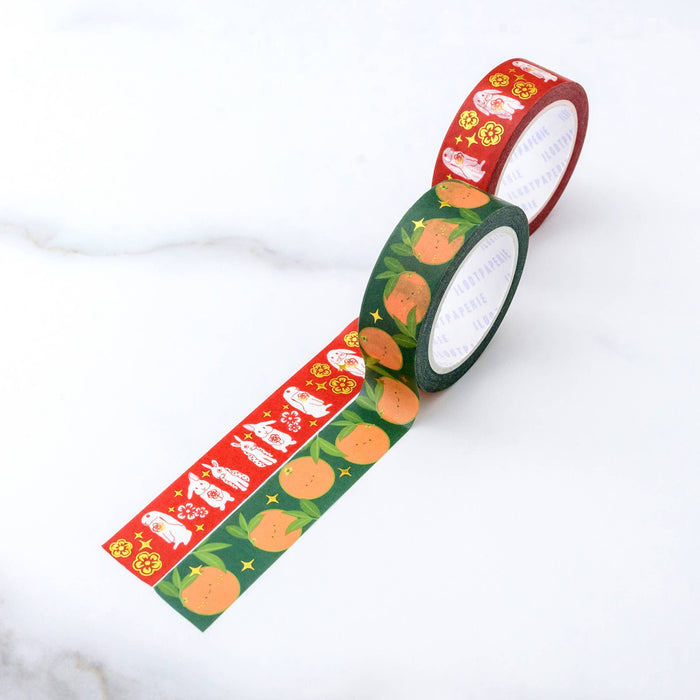 ILOOTPAPERIE - Happy Lucky Oranges Gold Foil Washi Tape