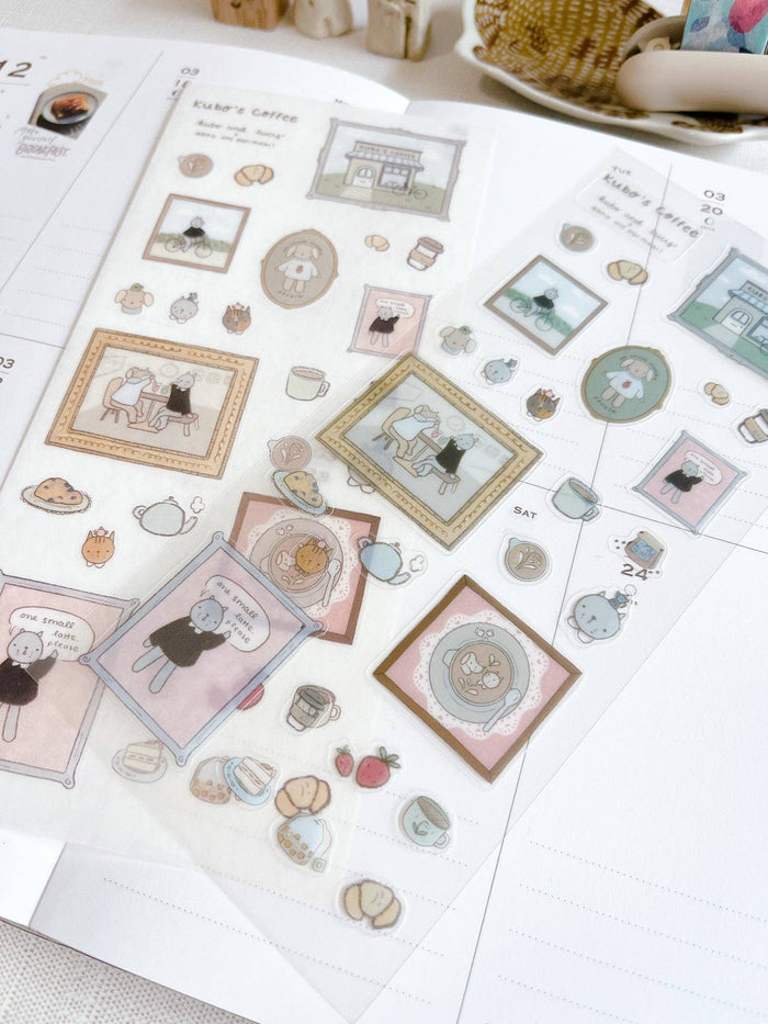 Kuboandlucy Stationery Co - Kuboandlucy x Dana Ate Oatmeal Kubo Cafe Sticker Sheet