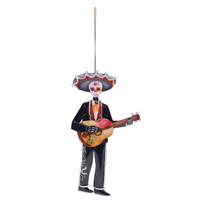 A Mariachi Skeleton Player Ornament.