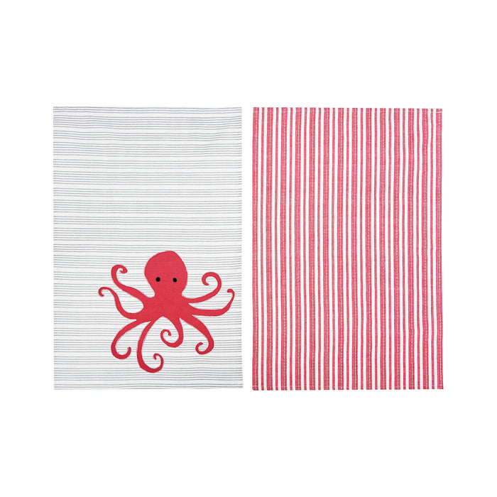 A Octopus Stripe Printed Kitchen Towel Set.