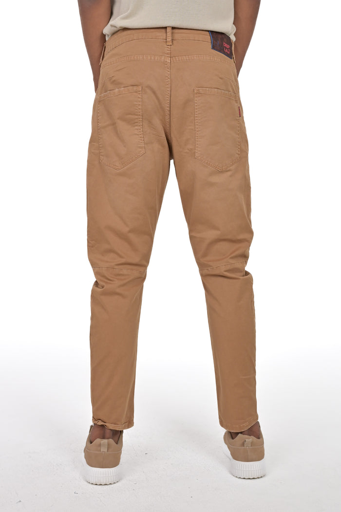 Pantaloni in cotone Tapered Vertigo caramello SS25