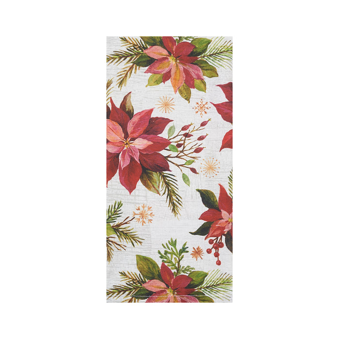 A Poinsettia Christmas Printed Kitchen Towel.