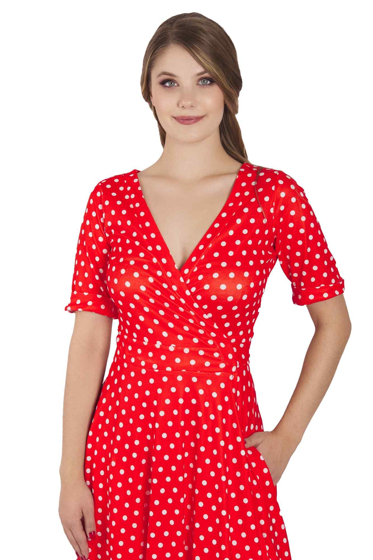 Matilda Red Polka Dot Wrap Dress