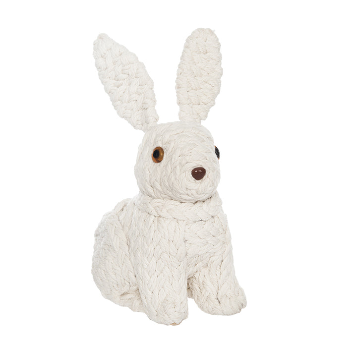 A Sitting Woven Rabbit Figurine.