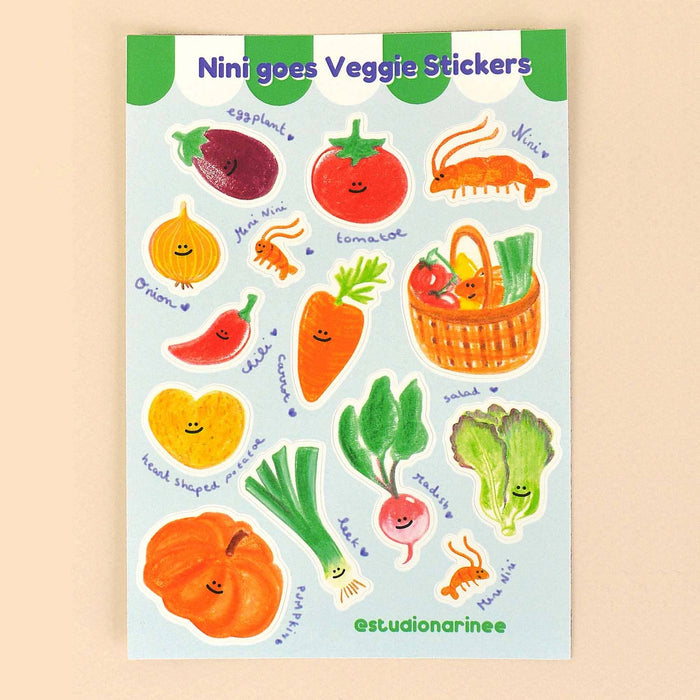 Studio Narine - Let’s Go Veggie! – A6 Sticker Sheet