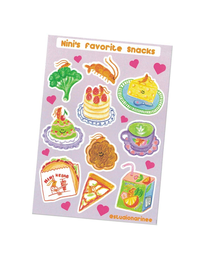 Studio Narine - Nini's Favorite Snacks– A6 Sticker Sheet