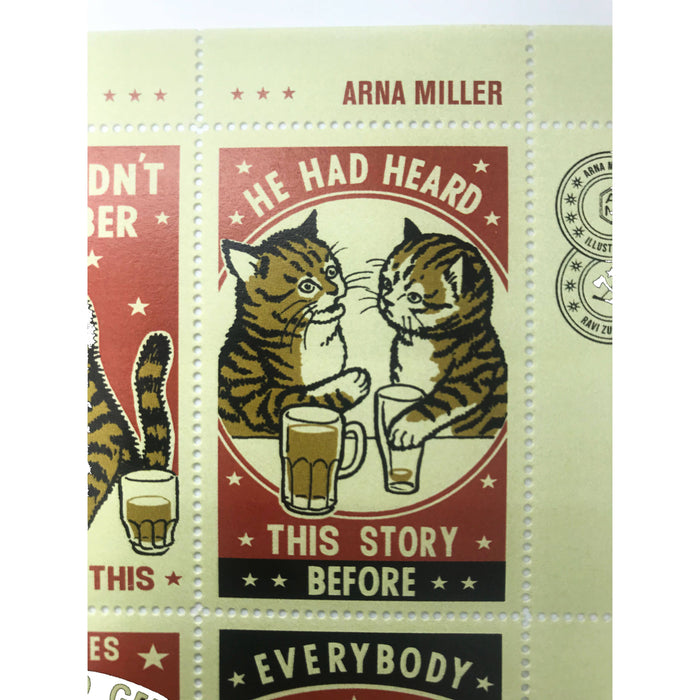 The Portland Stamp Company - Drunk Cats - Lick & Stick Stamps