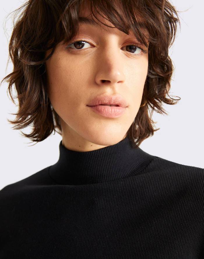 Thinking Mu - Black Rib Aine LS Top - Eco-responsable-Tops-WTS00186