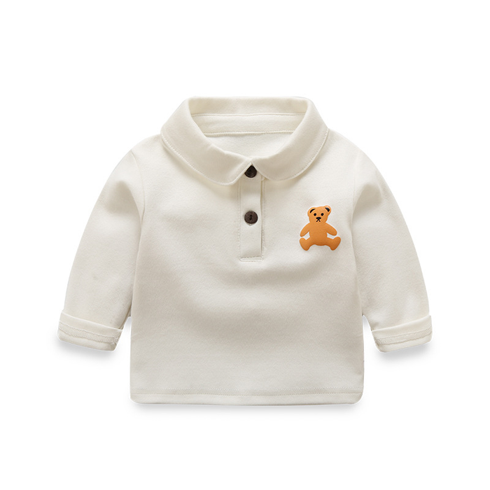 Toddler Washed White Polo Pocketed Overalls Set