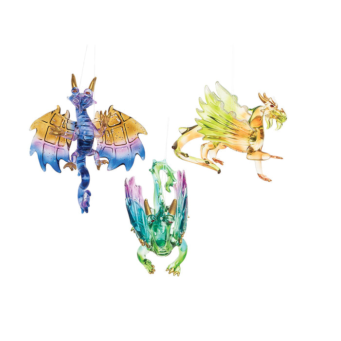 A set of Winged Dragon ornaments.