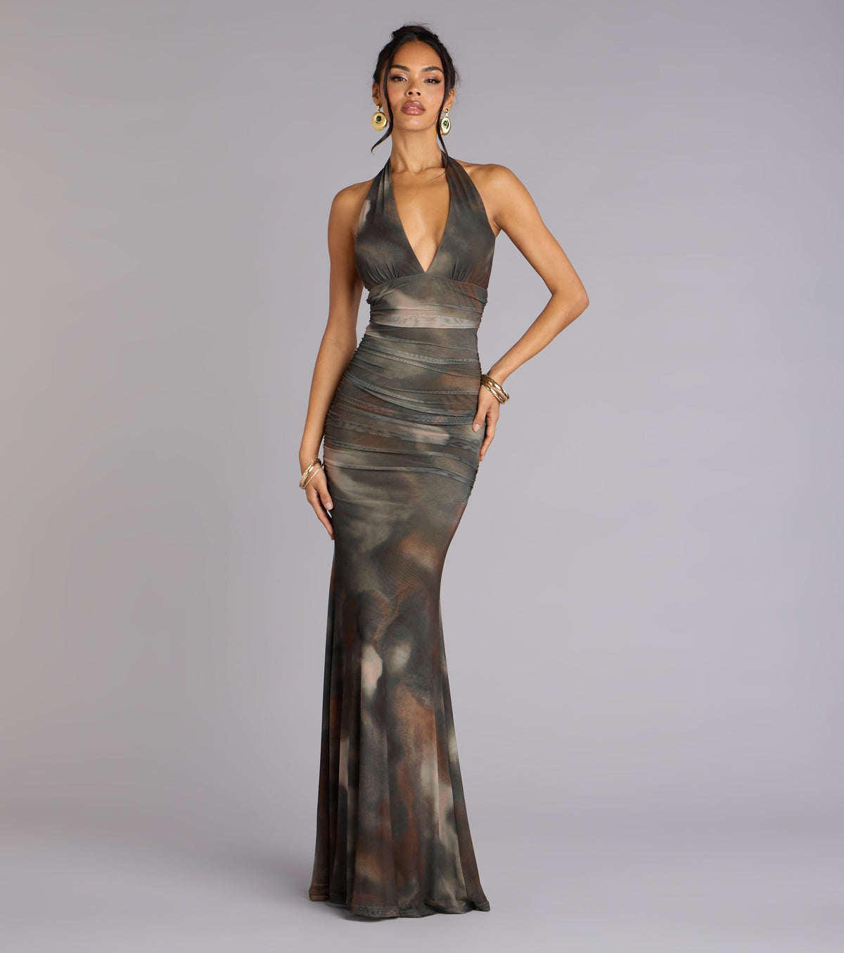 Allina Halter Strappy Mermaid Formal Dress
