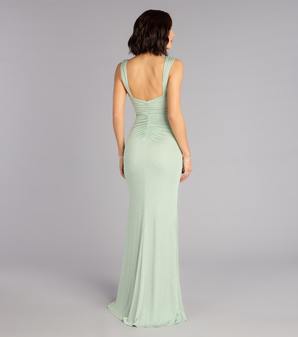 Karly Glitter Slit Mermaid Formal Dress