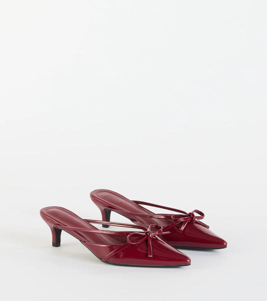 Sweetest Thing Bow Kitten Heel Mules