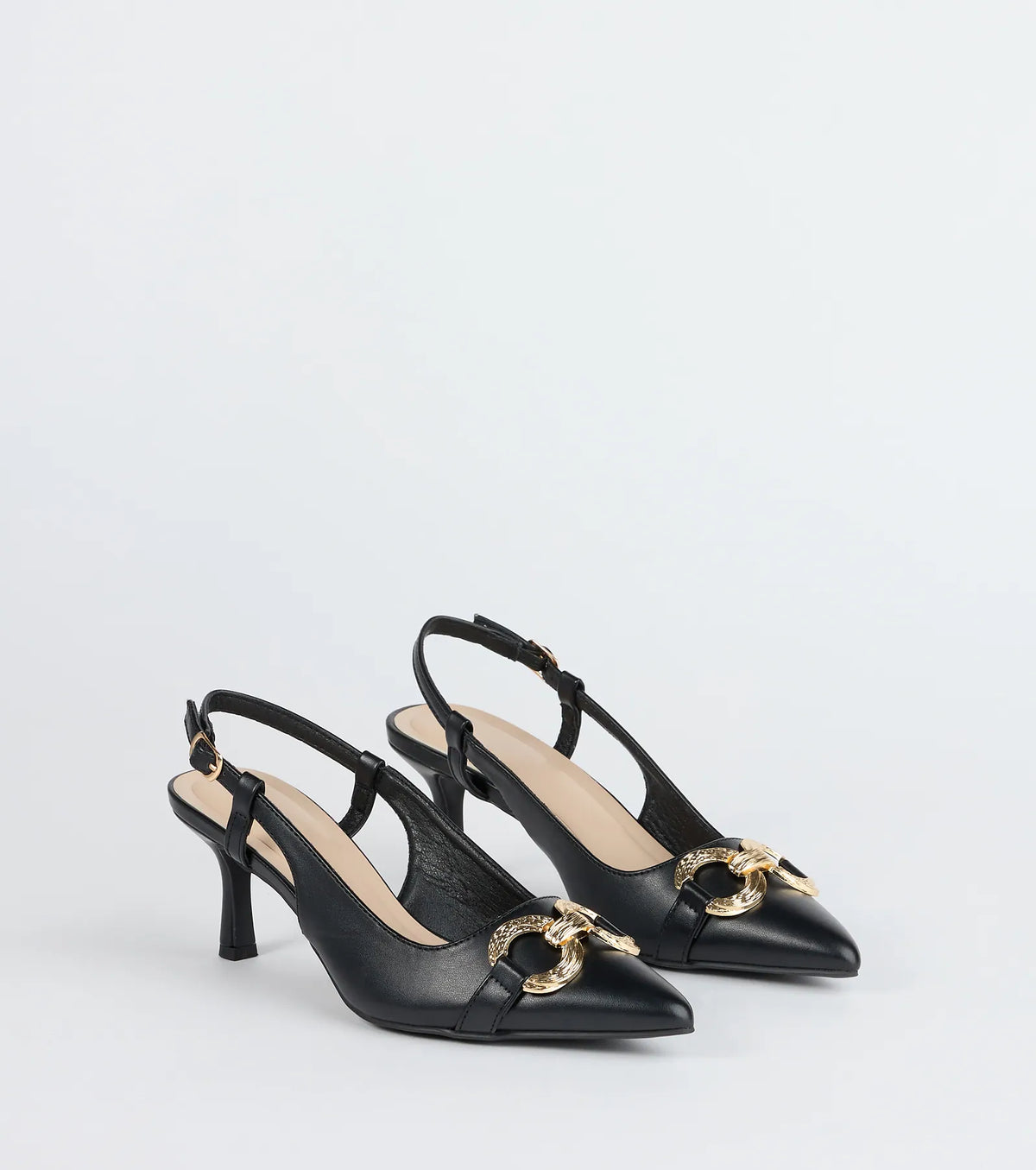 Trendy Buckle Slingback Stiletto Pumps