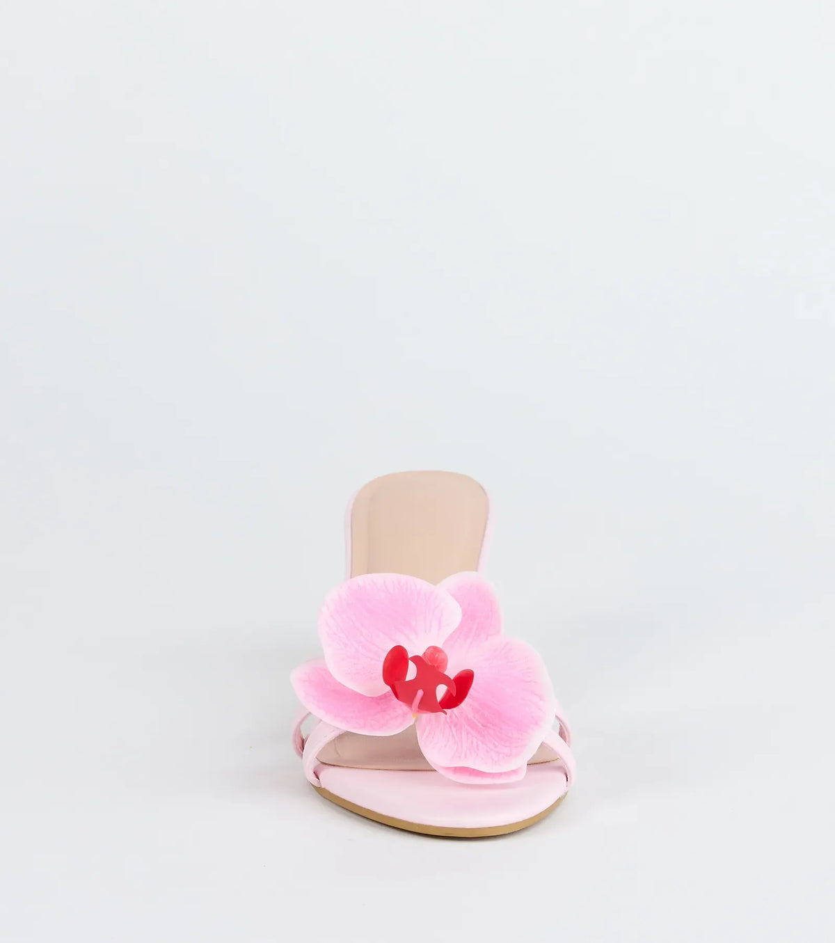 Vacay Ready Flower Strap Stiletto Mules