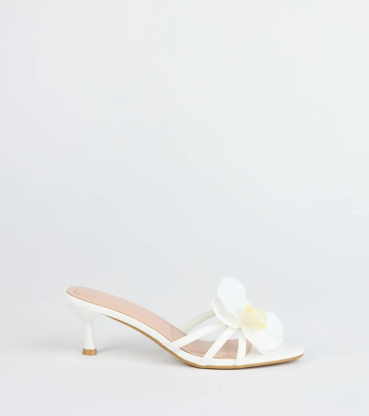 Vacay Ready Flower Strap Stiletto Mules